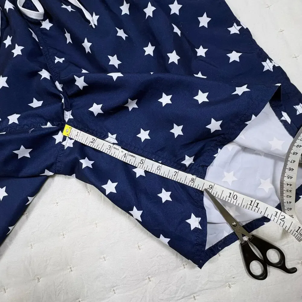 Peyton & Parker Patriotic Swim Trunks Men's XL Blue Stars 4th of July Pool Beach
